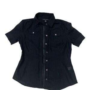 Banana Republic Women’s Navy Blue Short Sleeves Shirt Size:XS Petite